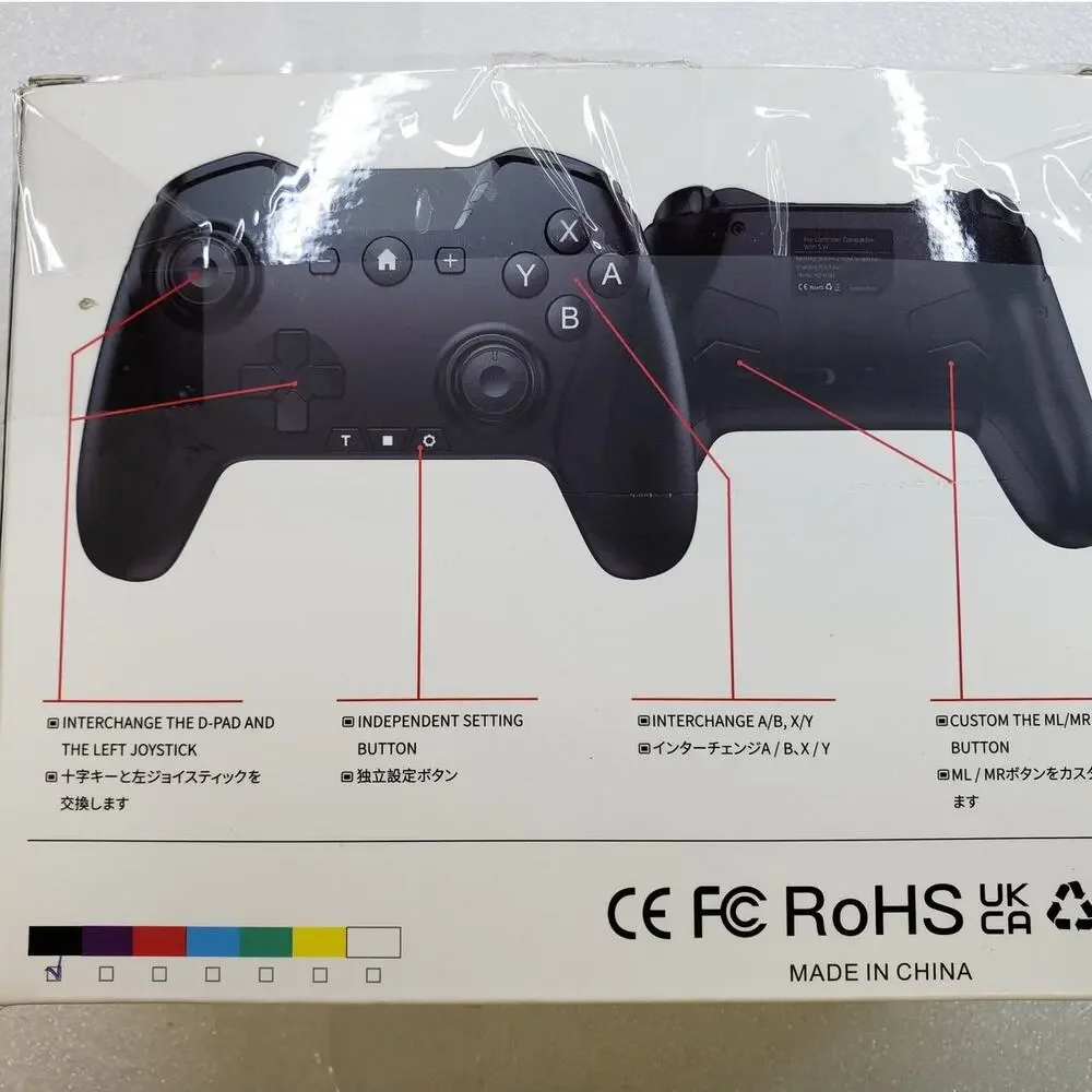 Fonlam Switch Compatible Wireless Controller Gamepad HD-6500. Black
